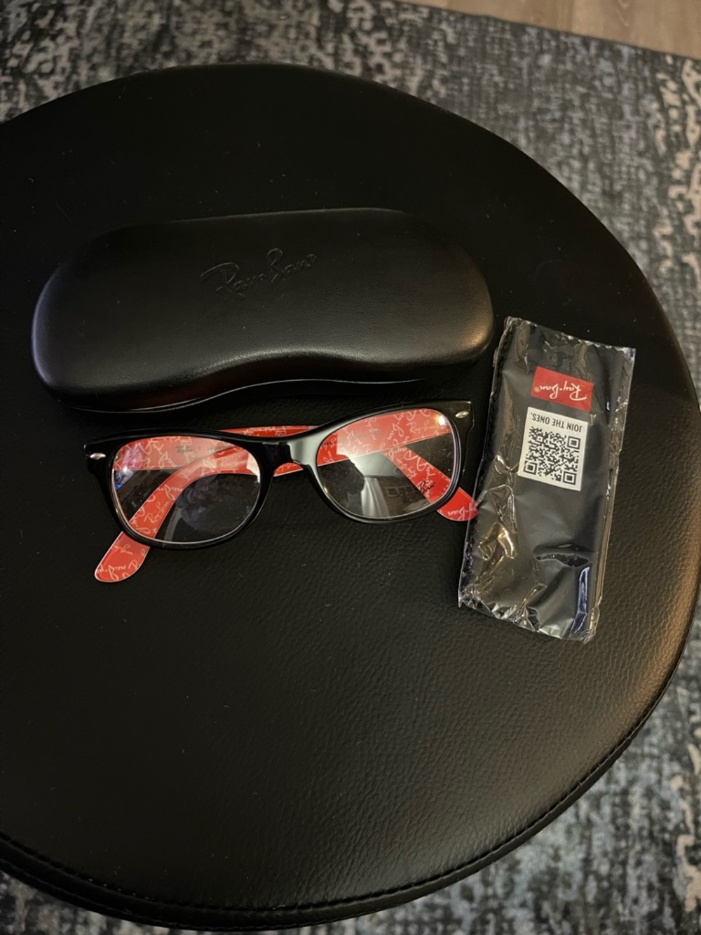 Ray-Ban Black & Red Patterned Temple Eyeglasses new
